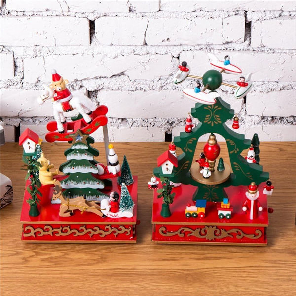Julmusikbox Julgran Jultomte Barnleksaker, Set med 4 KLB
