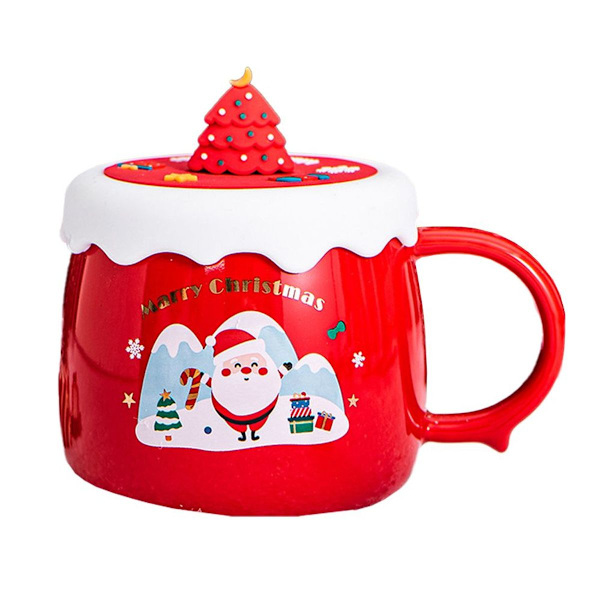 Keramisk julkaffemugg söt present 4 401-500ml KLB
