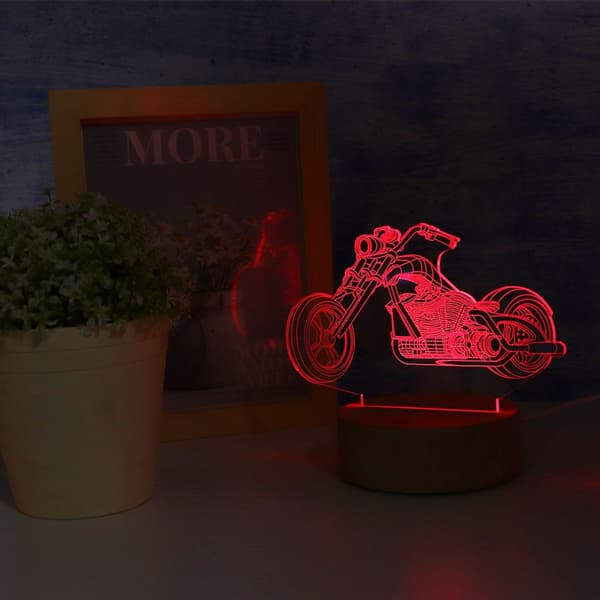 3D akrylpanel, farverigt LED natlys, USB-strømforsyning KLB