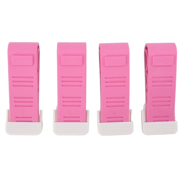 4 stk rosa dørstopper i gummi, sikkerhetskile KLB