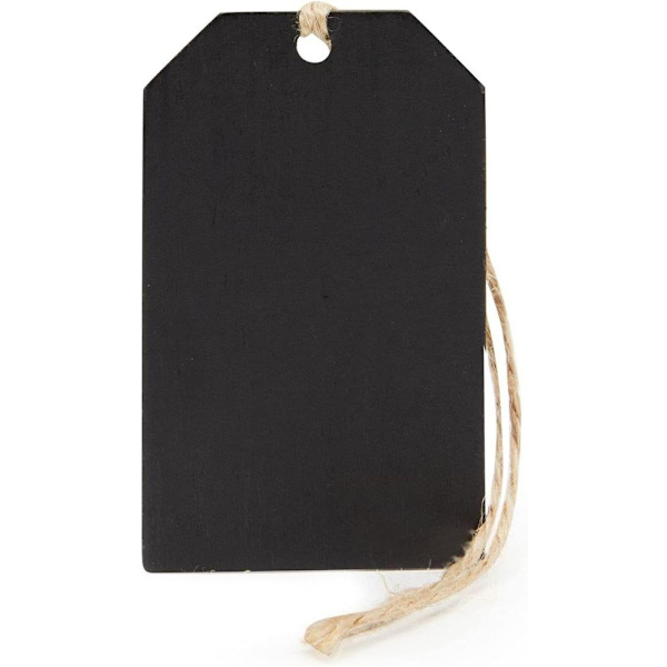Presentkort i kraftpapper, 9x5 cm, 12 st + jute