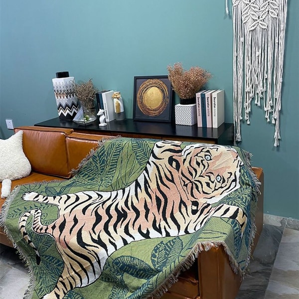 Soffa filt tecknad tiger Sherpa filt varm mjuk & fluffig fleece filt som sofföverdrag