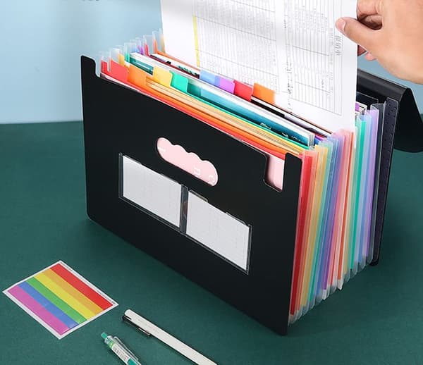 25 roms mappe/dokumentmappe, A4 sorteringsmappe, ekspansjonsmappe,
