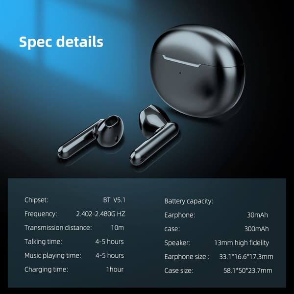 Bluetooth-hodetelefoner, trådløse Bluetooth 5.1-hodetelefoner, dyp bass