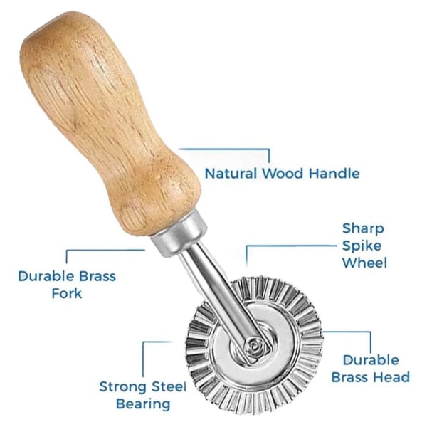 Ravioli stempelskæreform med træhåndtag og riflet form1