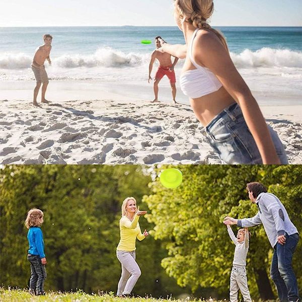 Pakke med 4 flyvende skiver Flyvende spil Mini frisbee Kaste skive Silikone Lille KLB