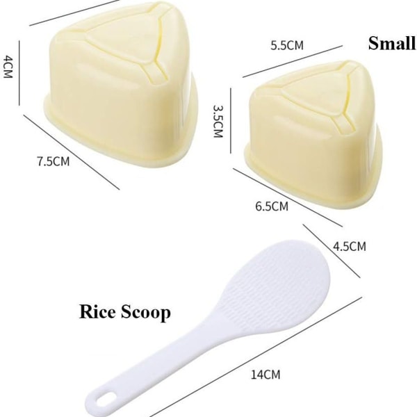 Triangulär Onigiri Sushi Form Set, Stor & Liten för Ris Bento 2 Stycken