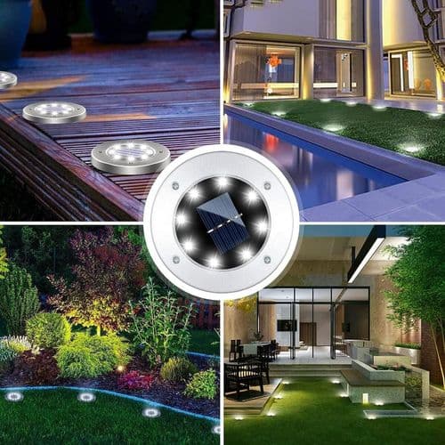 12 LED Utendørs Solcellelys, IP65 Vanntett