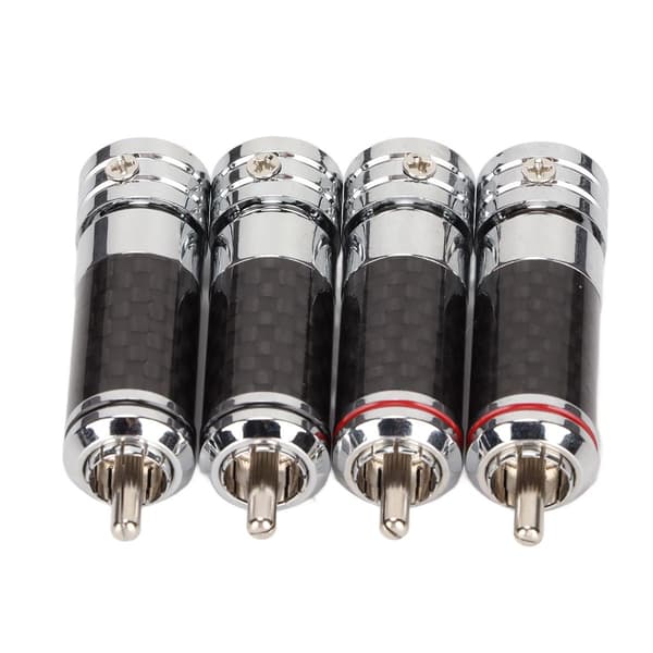 4 stk. RCA han-forbindelse i forkromet video kabel til 9mm KLB