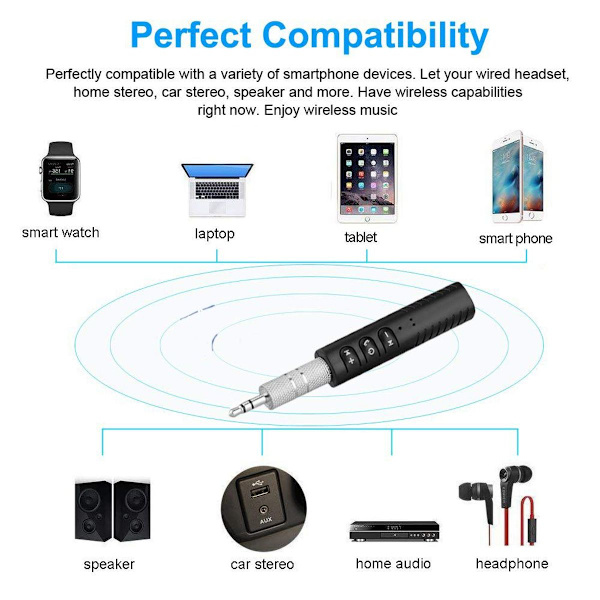 Bluetooth-adaptermottaker bærbar håndfri Bluetooth 4.2 lyd KLB