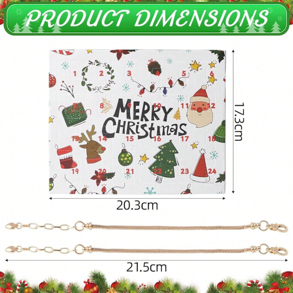 Julkalender för flickor 2024, 24 dagar julkalender, flickors smycken, barnens julkalender, flickors smycken, julklapp till flickor, 5, 6, 7, 8, 9, 10, 11, 12 år