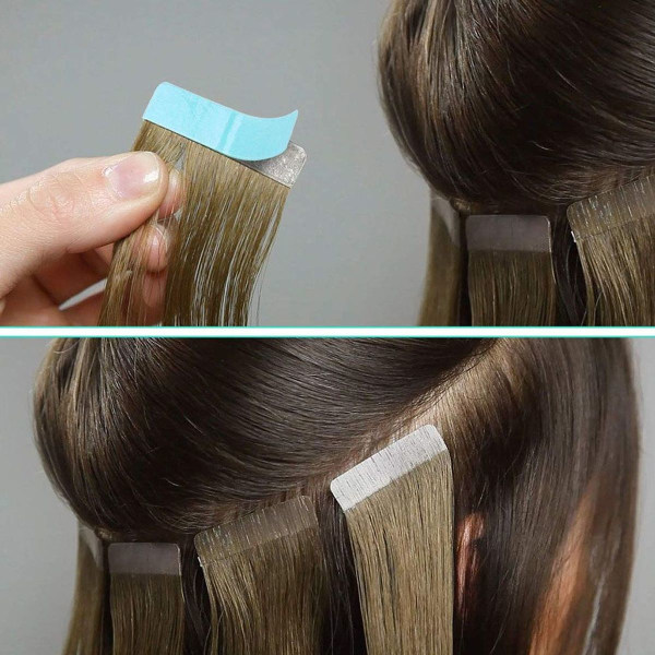 8 ark erstatningstape, selvklæbende strimler, erstatningstape til tape i hårextensions