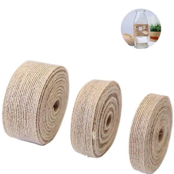 3 Rolls 30M Natural Beautiful Jute Ribbons, Natural Jute Burlap, KLB