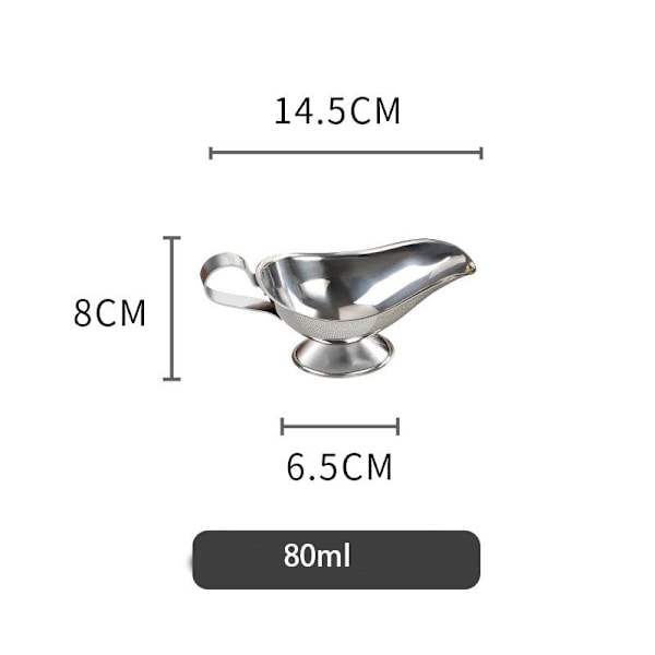 2 stk. sovsekande, rustfrit stål saucekande dressing server (lille)