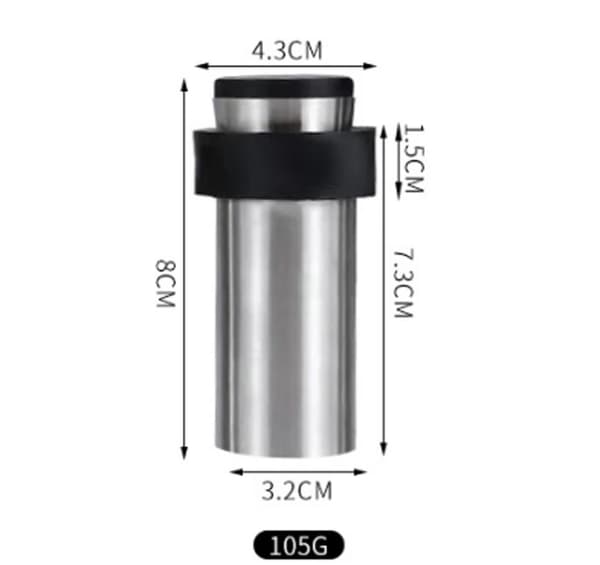 Gulv dørstopper 8 cm rustfrit stål dørstopper dørstopper (pakke med 4)