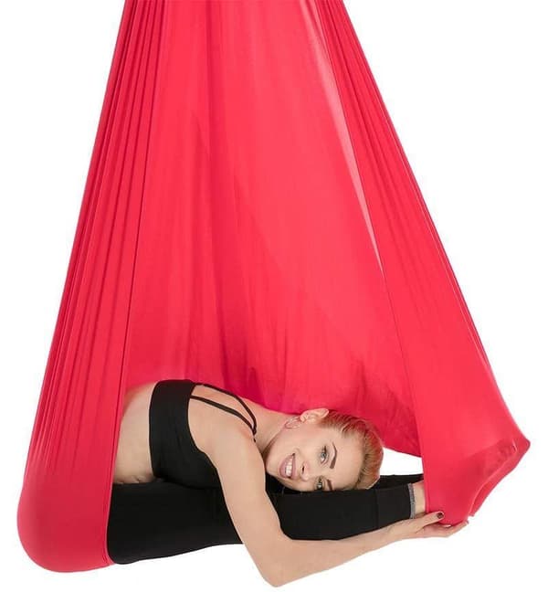 1M X 2.8M Anti-Gravity Yoga Swing Hammock Luftinversionsslinga Röd