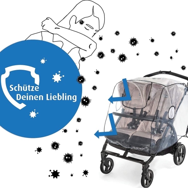 Regnskydd för dubbelvagn