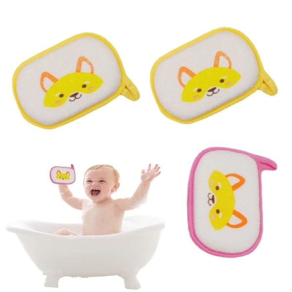3-osainen baby kylpysieni, pehmeä vaahtopuhdistusaine Cartoon Style1 KLB