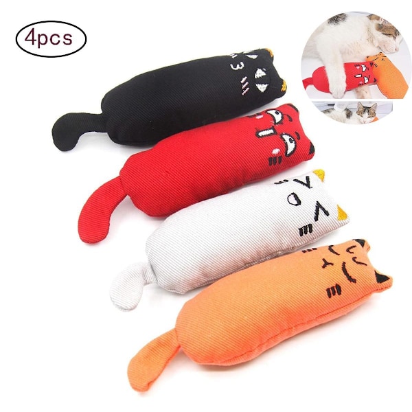 4 stycken kattmyntaleksaker katt interaktiva leksaker husdjur kudde KLB