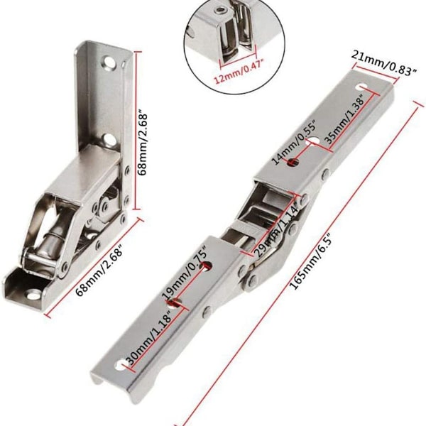 Understøtter Folding Hinge 90 Grader Fortykket Hinge KLB