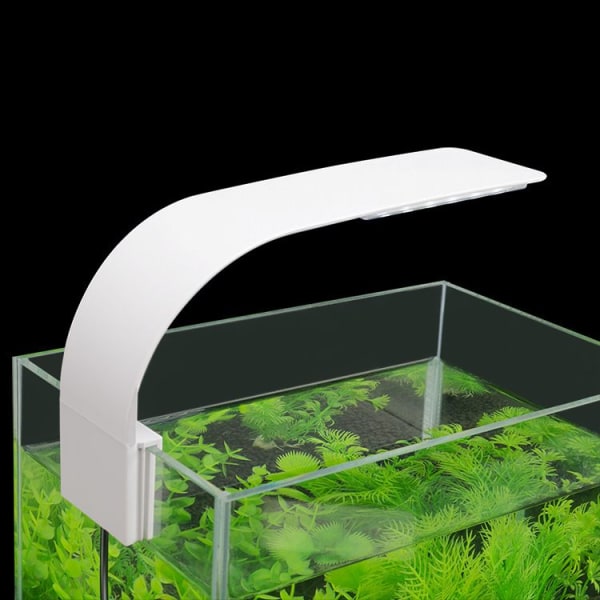 LED-akvarielys Ultratynn klipslampe for akvarium for planter (hvitt, hvitt lys)