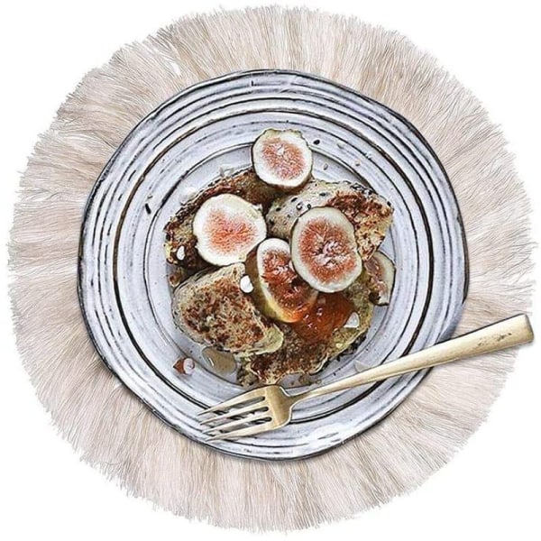 voloki 4-delt håndlaget makramebrikke-sett, boho rent håndlaget