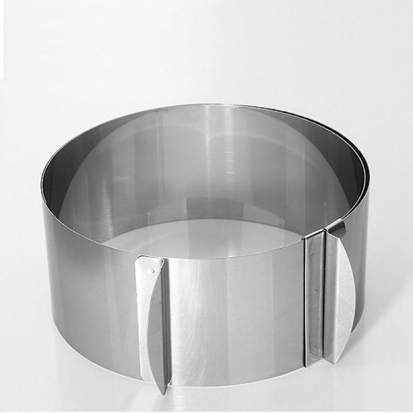 Kagering, 8 cm højdejusterbar, kagering, rustfrit stål ramme, egnet til bageform