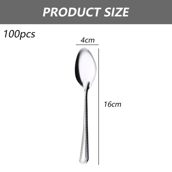 100-osainen ruokalusikkasetti (16 cm), hopeanvärinen ruostumaton teräs