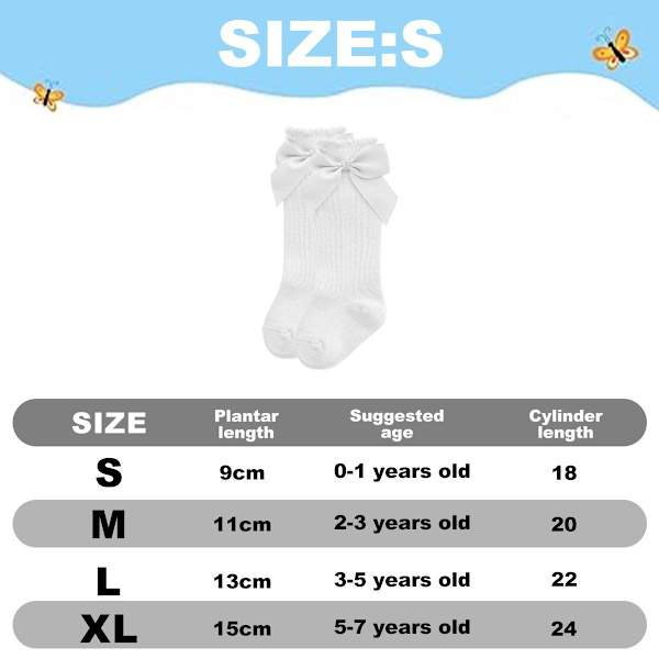 6 par babystrumpor Lolita rosett flickor höst vinter 9-11cm KLB