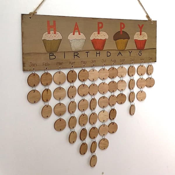 Evig bursdagskalender DIY-kalendergave til husfest KLB