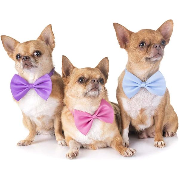 20 stk. Sløyfer til kjæledyr - 20 forskjellige farger - Tilbehør til hund og katt - Justerbare sløyfer og slips - Passer til små og mellomstore hunder og katter - Perfekt til fotografering