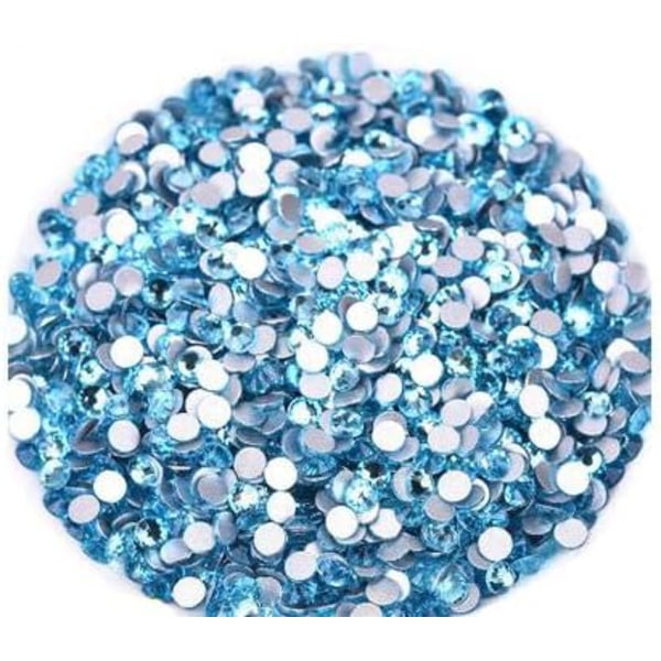 576 stk. Lim Fix Flatback Rhinestones Glas Diamant Sten til Neglekunst Håndværk Dekorationer Tøj Sko Aquamarine 576pcs