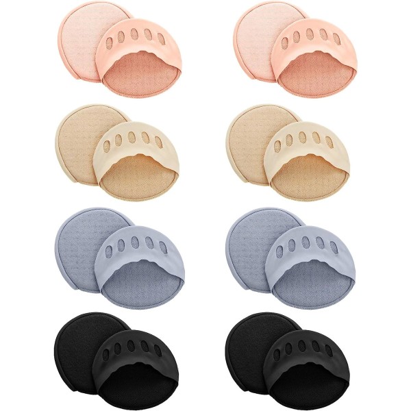 8 par framfotsdynor av honeycomb-tyg för kvinnor mellanfotsdynor i olika färger med boll av fotkuddar