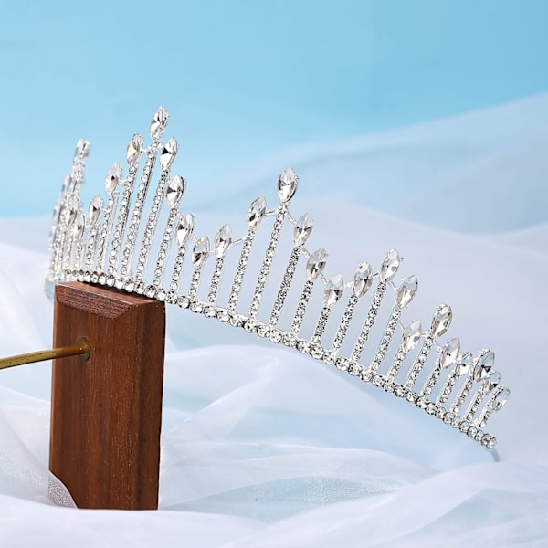 Glitrende jentekrystalltiara - Dameprinsesse brud pannebånd kostyme bryllupskrone