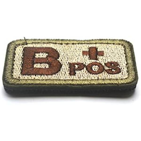 Utendørs taktisk blodtype B+ positiv POS borrelås patch brodert moral militærmerke