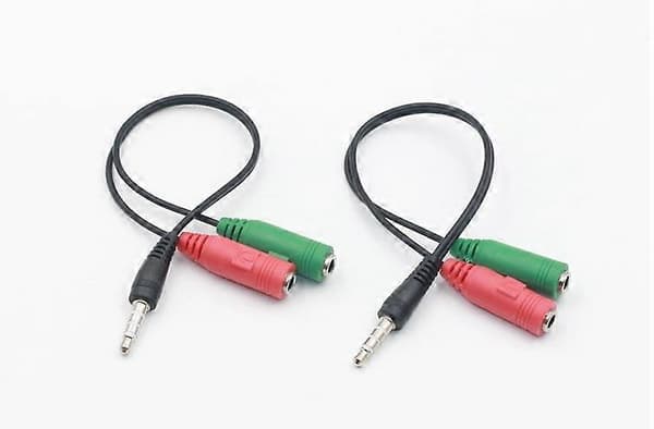 3,5 mm hann til 2*hunn adapterkontakt stereojack splitterkabel