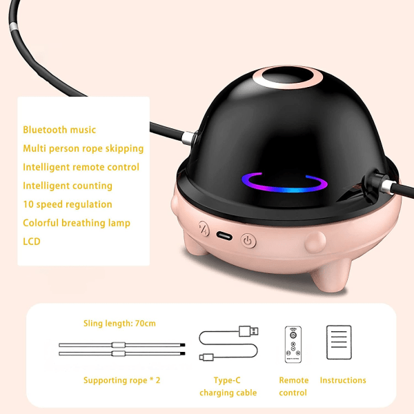 Bluetooth Smart Hopperep Maskin Cross Cordless Voksen Fitness Trening Barn Automatisk Telling