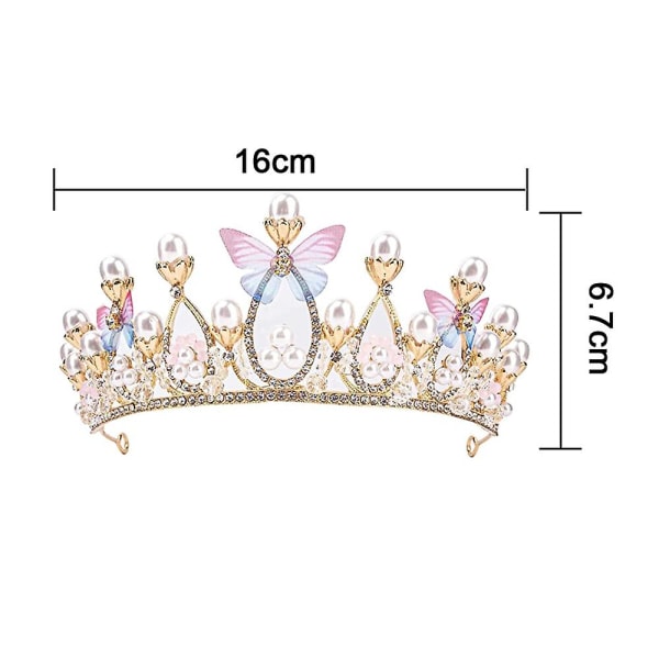 Prinsessatiarat tytöille, syntymäpäiväkruunu tytöille Perhosprinsessa