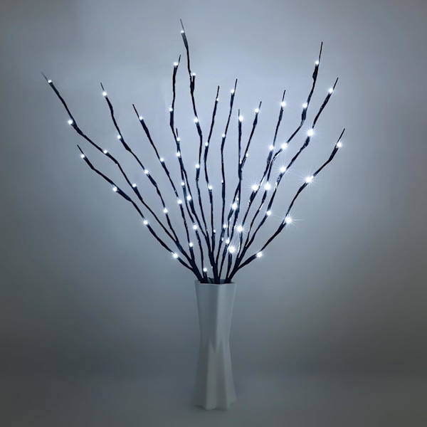 LED-trädgren blomsterarrangemang ljusslinga - varm färg/Färg/vit, Vas ingår ej color 3