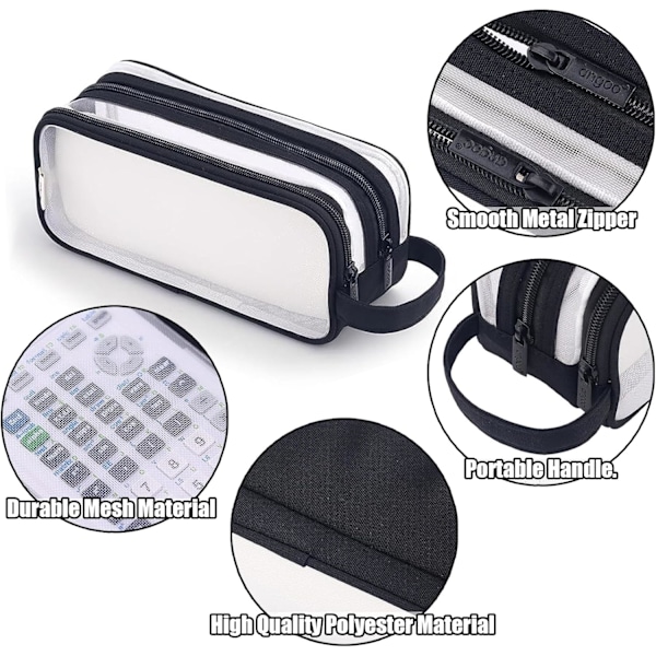 Etui, gennemsigtigt etui, etui kontor etui Black
