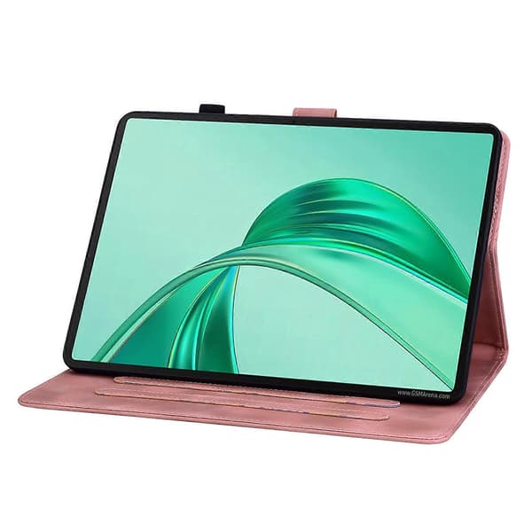 Fodral för Honor Pad X8a med liljemönster, kortfack, läderfodral för surfplatta - Rosa