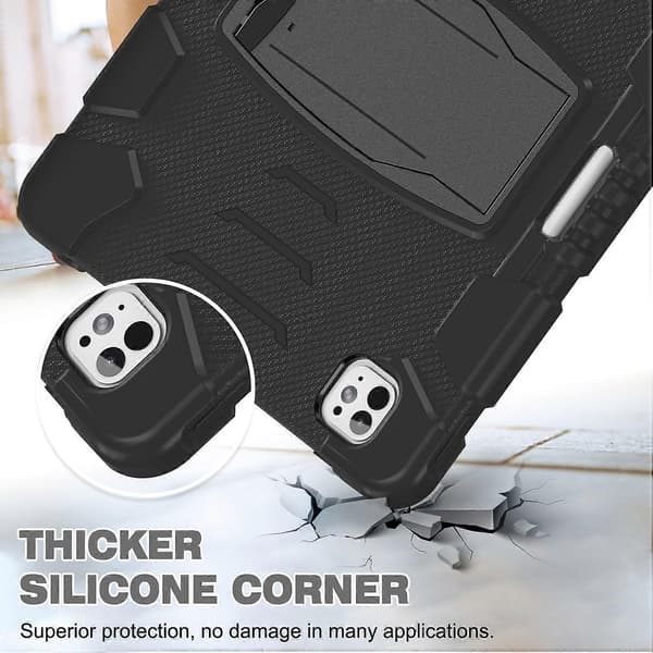 Stativdeksel PC+Silikon Anti-fall nettbrettdeksel for iPad Pro 13 (2024)