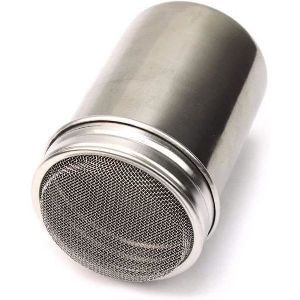 Mel og sukker salt shaker, 7oz rustfrit stål chokolade shaker flormelis salt kakao mel kaffe shaker si til køkkenhåndværk