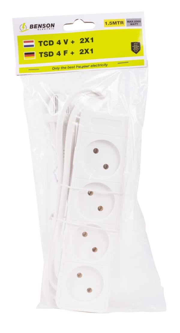 Strømskinne 4-veis 2x1.0 1.5 m