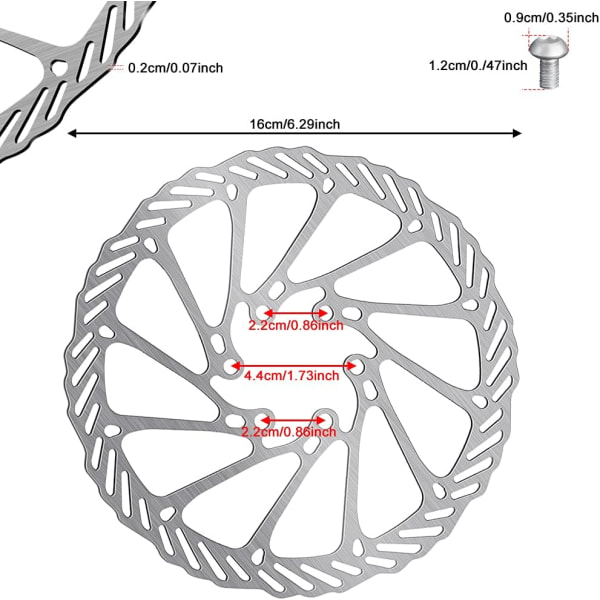 2 Pakke Sykkel Skivebrems Rotorer 160mm Flytende Skivebrems Rotorer Rustfritt Stål Sykkel Rotorer Sykkelbremseklosser