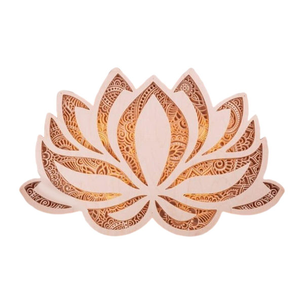 Lotus Natlampe Ornate Lampe Trævægophæng Fest Hjemmedekoration