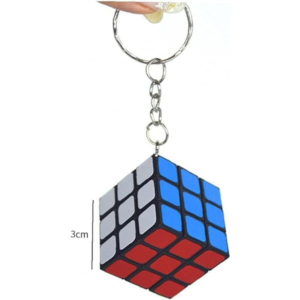 1 st Mini 3X3 Nyckelring Kub Nyckelring Kub Vrid Pussel Leksaker Ljus Hastighetskub