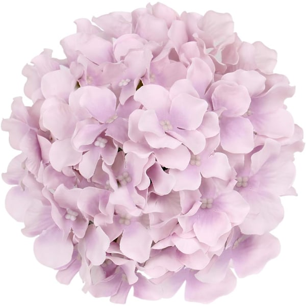 Sidenhortensia Huvuden Konstgjorda Blommor Huvuden för Hem Bröllopsdekor, 10-pack Light purple