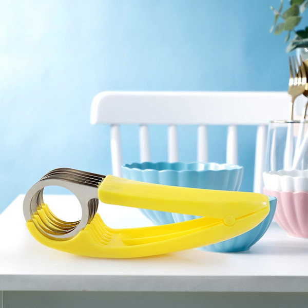 Bananskärare, Rostfritt Stål Frukt- och Grönsakssallad Skärare Köksredskap För banan, Korv, Jordgubbe, Druva (1 st)