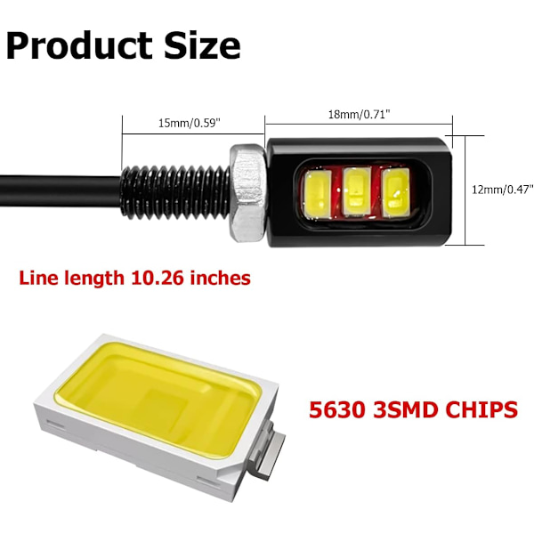 2 stk 12V LED-skiltlys i aluminium, vanntett skiltlys med skruebolt, for de fleste kjøretøy, lastebiler, motorsykler, sykler (lyseblå)